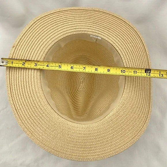 New~Unisex / Straw Hat With Turquoise Stone Detail - Picture 7 of 10